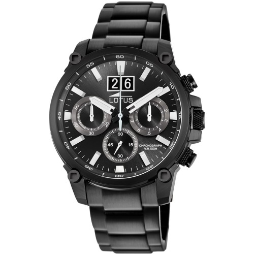 LOTUS Black Stainless Steel Chronograph L10141/3